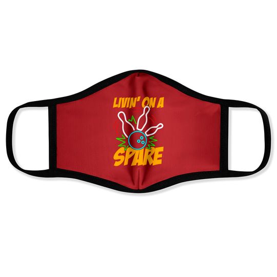 Discover Livin on a Spare Funny Bowling Bowler Face Masks
