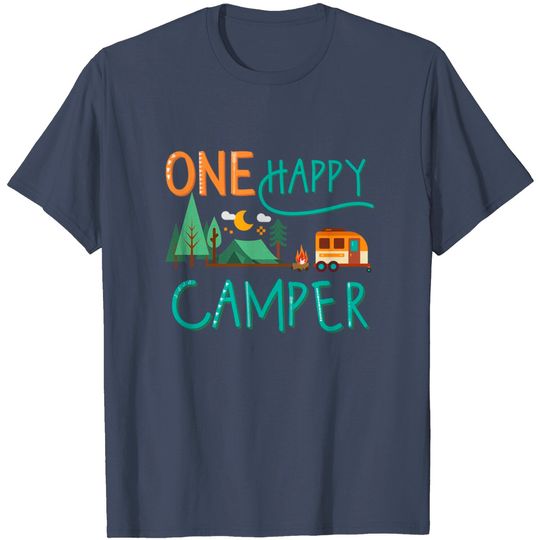 Discover One Happy Camper First Birthday Camping Matching T-Shirt
