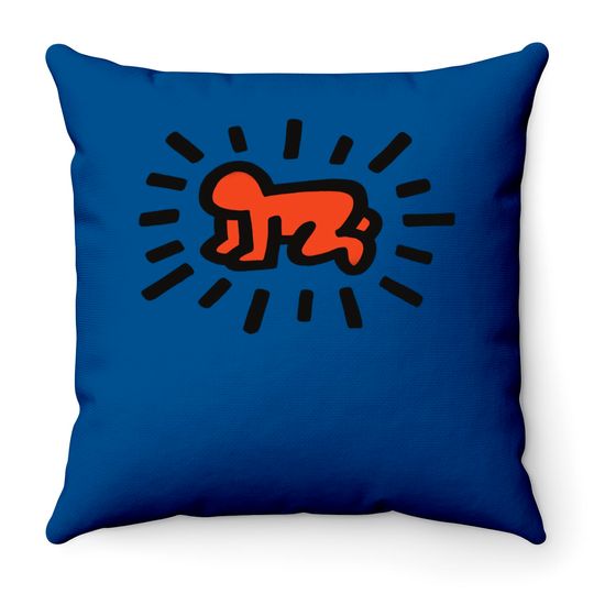 Discover Keith Haring Throw Pillows Radiant Baby Icon, 1990 Street Art