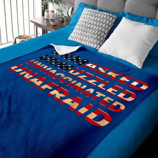 Discover Unmasked Unmuzzled Unvaccinated Unafraid Flag America Baby Blanket