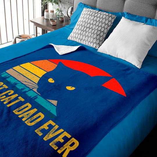 Discover Vintage Best Cat Dad Ever Bump Fit Fathers Day Gift Baby Blanket