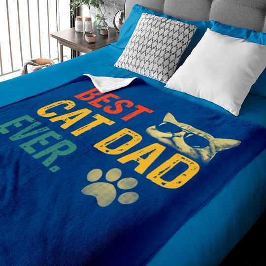 Discover Vintage Best Cat Dad Ever Baby Blanket Cat Daddy Gift Baby Blanket