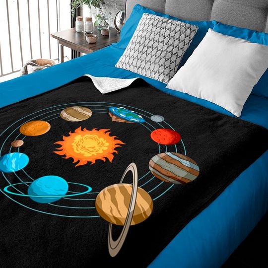 Discover Flat Earth Joke Flat Earthers Solar System Baby Blanket