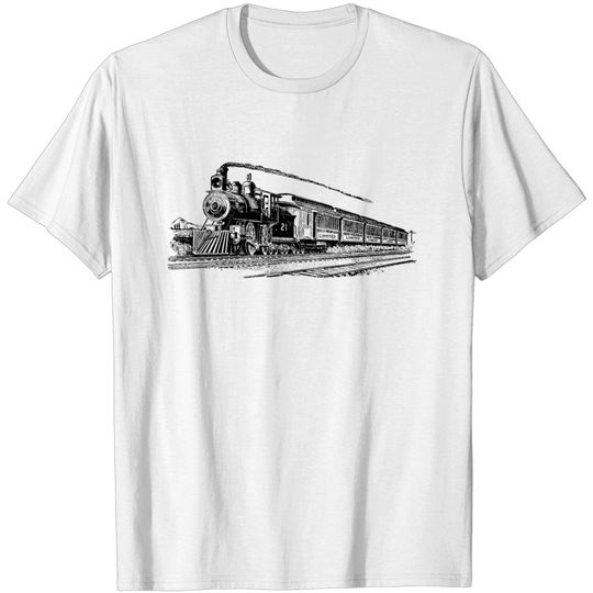 Discover Railroad Steam Locomotive Passenger Train T Shirt