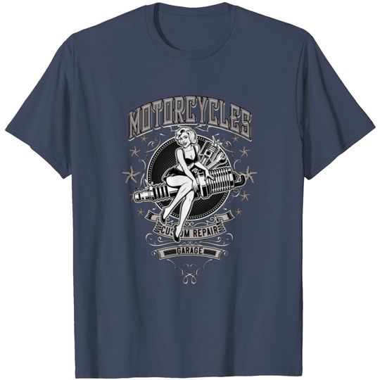 Discover Motorcycle Pin Up Girl Premium T Shirt T Shirt