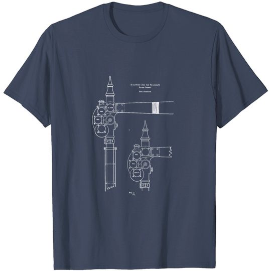 Discover Vintage Railroad Semaphore Signal Drawing Patent T Shirt