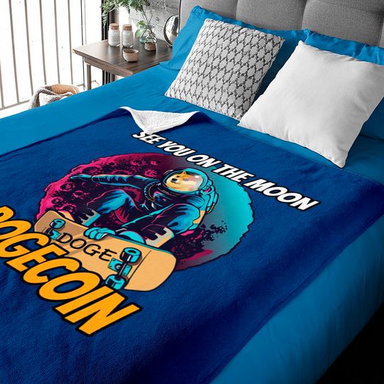 Discover Dogecoin Baby Blanket Elon Musk See You On The Moon Dogecoin Baby Blanket
