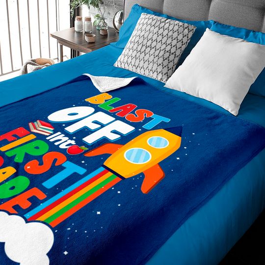 Discover Blast Off Into 1st Grade First Day Of School Baby Blanket