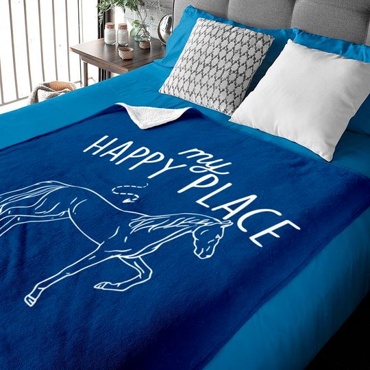 Discover My Happy Place - Horse Lover Equestrian Horseback Rider Baby Blanket