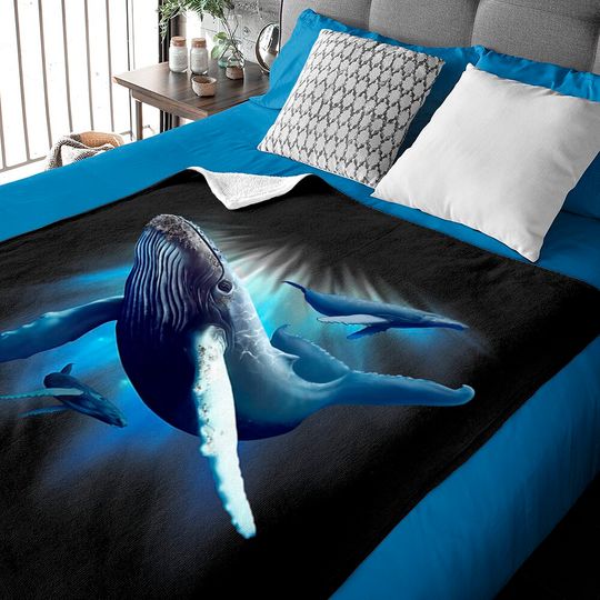 Discover Blue Whale Humpback Marine Sea Animal Ocean Save Whales Baby Blanket