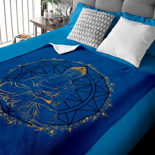 Discover Buddha Statue Buddhist Buddhism Zen Yoga Meditation Guatama Baby Blanket