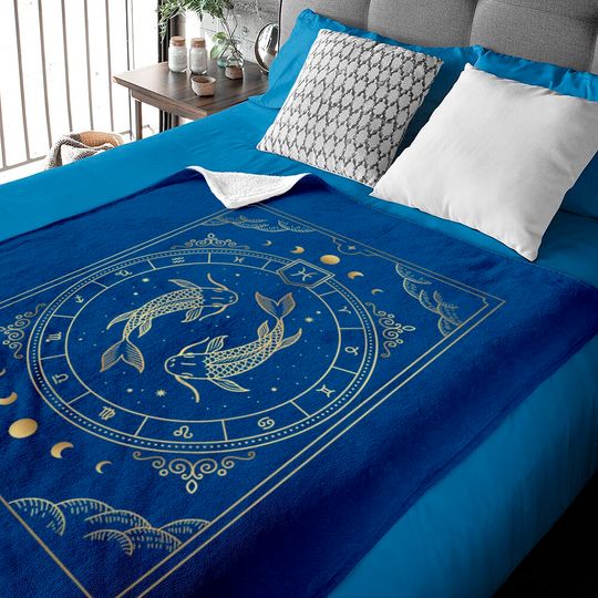 Discover Pisces Horoscope And Zodiac Symbol Baby Blanket