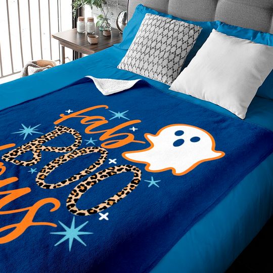 Discover Halloween Fab Boo Lous Leopard Ghost Baby Blanket