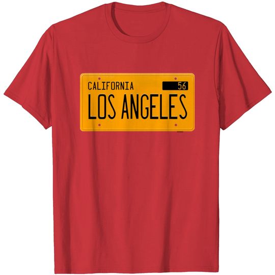 Discover Los Angeles California 1956 Yellow License Plate T Shirt