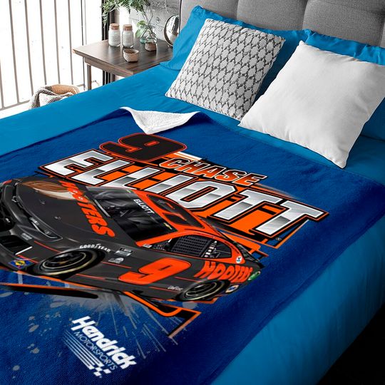 Discover Checkered Flag Chase Elliott Hooters Competition #9 Baby Blankets Gray