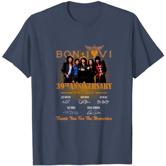 Discover Bon Jovi tour 2022 shirt, 39th anniversary 1983 2022 shirt Bon Jovi American Rock Band t shirt