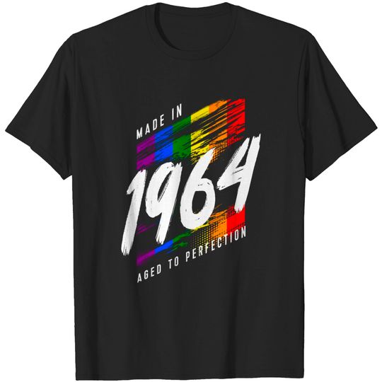Discover 1964 Birthday LGBTQ Rainbow Flag T Shirt
