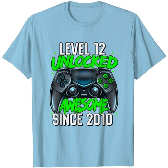 Discover 12th Birthday Gaming Level 12 Unlocked Awesome Sin T Shirt