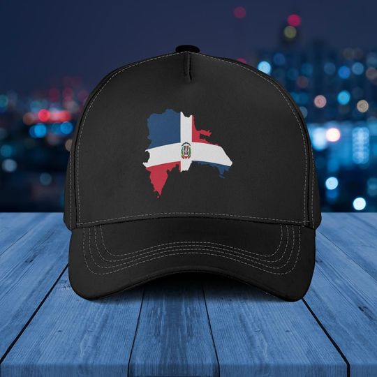 Discover Flag Map of The Dominican Republic Men's Baseball Cap