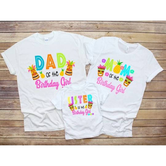 Discover Personalized Luau Birthday Aloha Hawaiian Family Tropical Party Matching Shirt