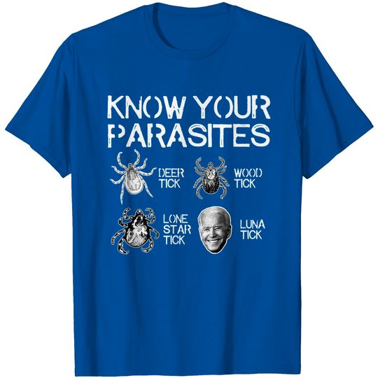 Discover Know Your Parasites Tick Biden Print On Back Luna Tick T-Shirt