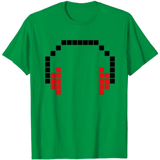 Discover 8 Bit Headphones, Pixel Headphones T Shirt