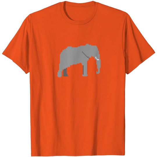 Discover 8 Bit Elephant Pixel T Shirt