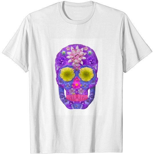 Discover Flower Skull 5 Poster T Shirt