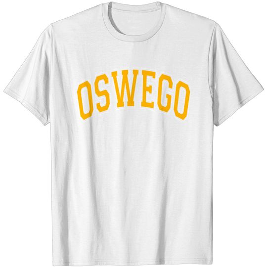 Discover Oswego Varsity Style Amber Text Gift Tee T Shirt