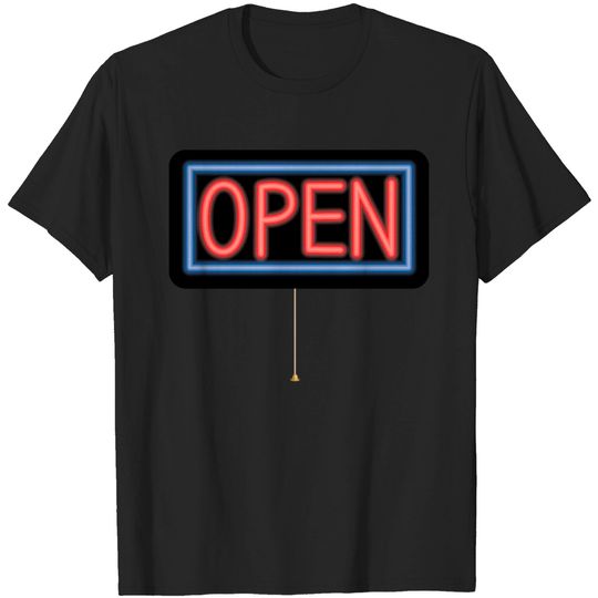 Discover Open Neon Sign T Shirt