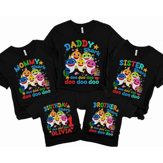Discover Matching Birthday Family Shark Baby Custom Shirt