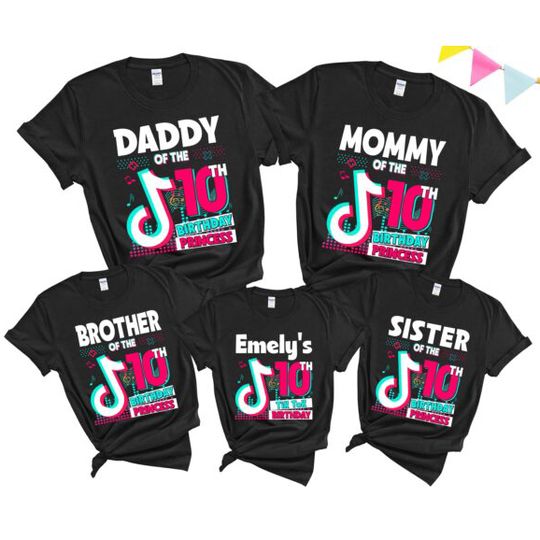 Discover Tiktok Birthday Shirts Family Matching Tik Tok Princess Gift