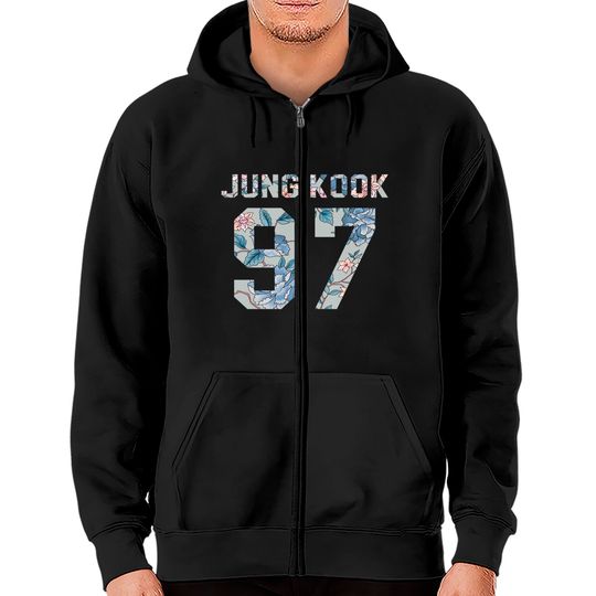 Discover Official BTS Jung Kook 97 Kpop Bangtan Boys Merch BTS14FLR Zip Hoodies