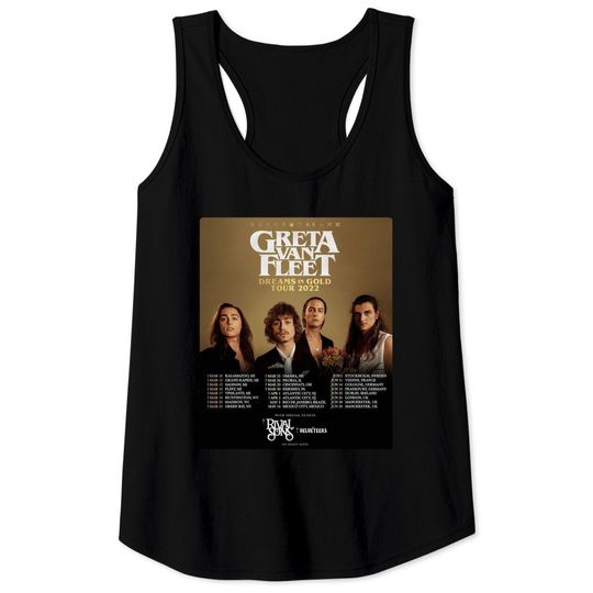 Discover 2022 Greta Van Fleet Dreams In Gold World Tour Tank Tops, Greta Van Fleet Concert, Dreams In Gold Tour Shirt