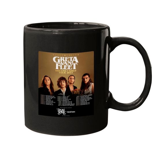 Discover 2022 Greta Van Fleet Dreams In Gold World Tour Mugs, Greta Van Fleet Concert, Dreams In Gold Tour Mug