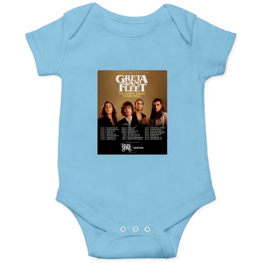 Discover 2022 Greta Van Fleet Dreams In Gold World Tour Onesie, Greta Van Fleet Concert, Dreams In Gold Tour Onesie