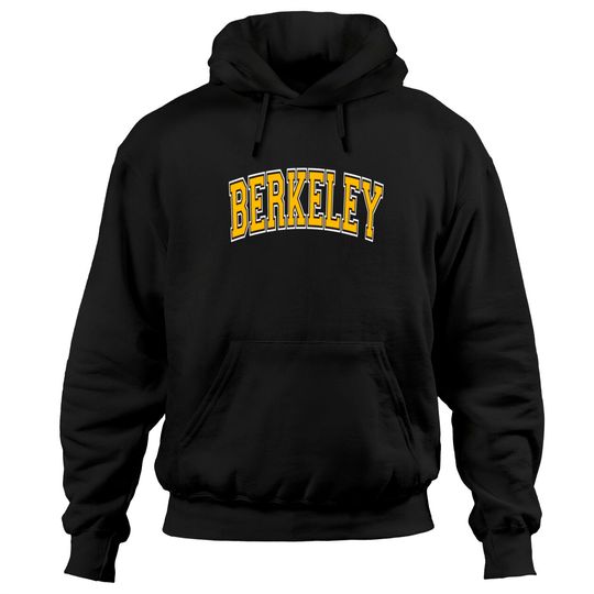 Discover Berkeley Varsity Style Amber Text Hoodies