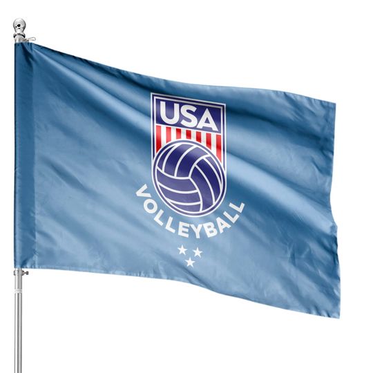 Discover Volleyball USA Support the Team House Flag USA Flag Beach House Flags