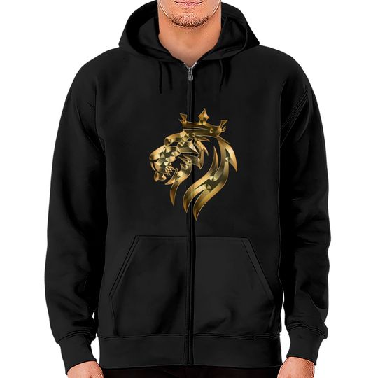 Discover lion king logo gold edition - Lion - Zip Hoodies