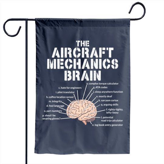 Discover Aircraft Mechanics Brain Garden Flag Aviation Gift Garden Flag