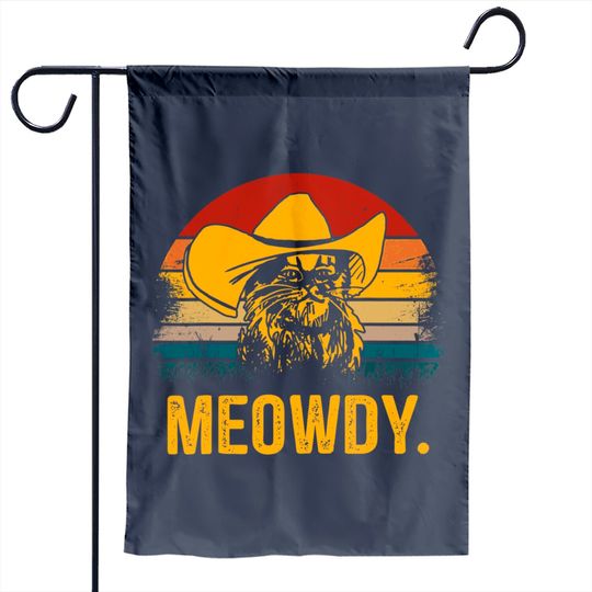 Discover Cowboy Cat Garden Flag Vintage Meowdy Cowboy Cat