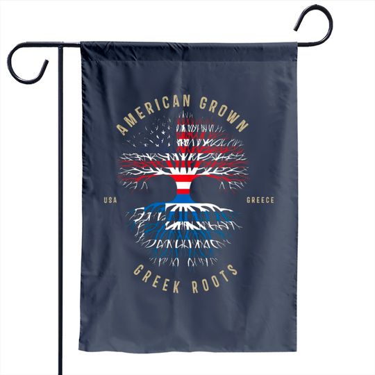 Discover American Grown Greek Roots Garden Flag - USA & Greece Flags