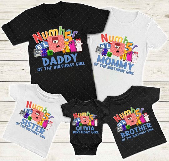 Discover Personalized Numberblocks Birthday Family Matching Shirt