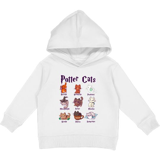 Discover Potter Cats Cute Harry Pawter Kitten gift for Girls Kids Pullover Hoodies