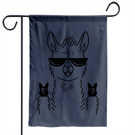 Discover Llama Alpaca With Sunglasses And Peace Sign Garden Flag