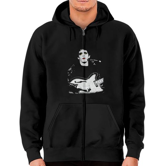 Discover Lou Reed Unisex Zip Hoodies: Bleached Photo