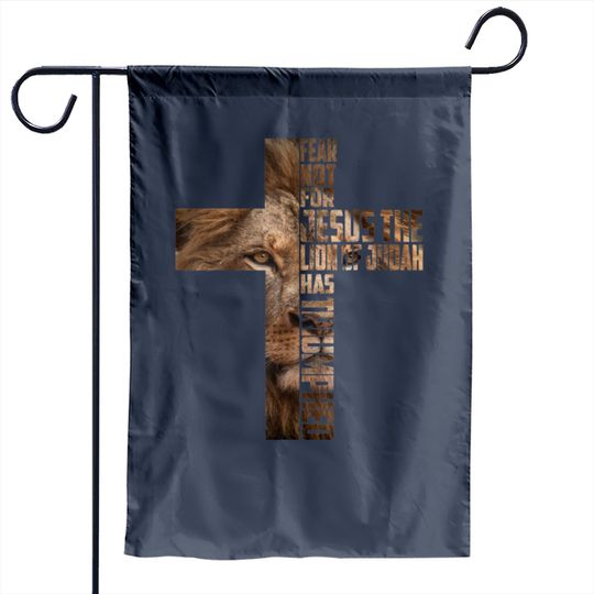 Discover Jesus Lion Judah Cross Faith Christ Gift Garden Flag