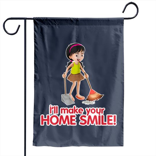 Discover House Smile Clean Cleaning Crew Gift Garden Flag