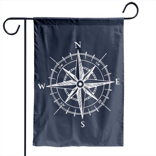 Discover Hand Drawn Styled Compass Rose Nautical Zip Gift T Garden Flag