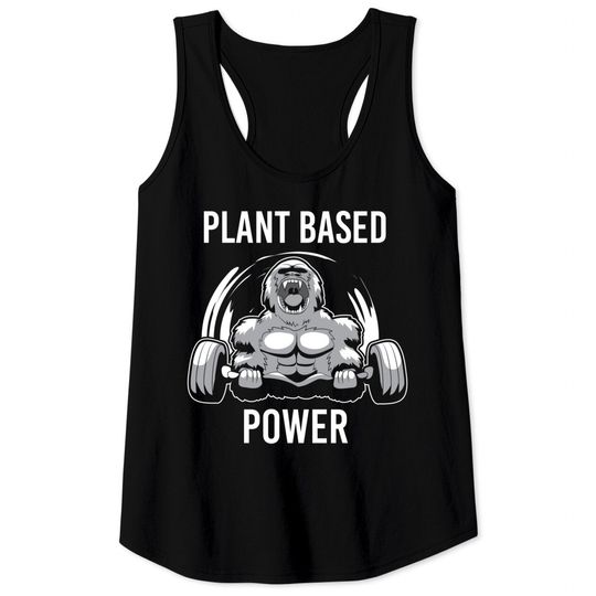 Discover Plant Based Power Vegan Gorilla Gym Fitness Bodybuilder Tank Tops
